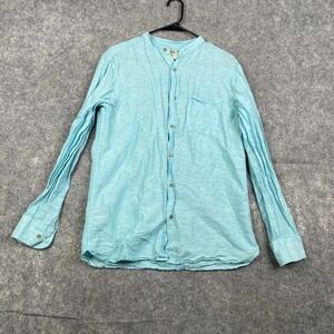 Cottonworld Linen Shirt Long Sleeve Men's Loose Button Down Shirts Tops Size S